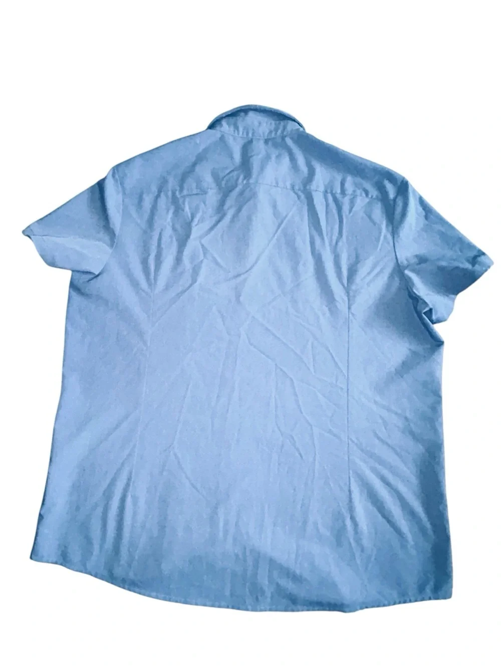 Men's Light Blue Short Sleeve Button-Up Shirt